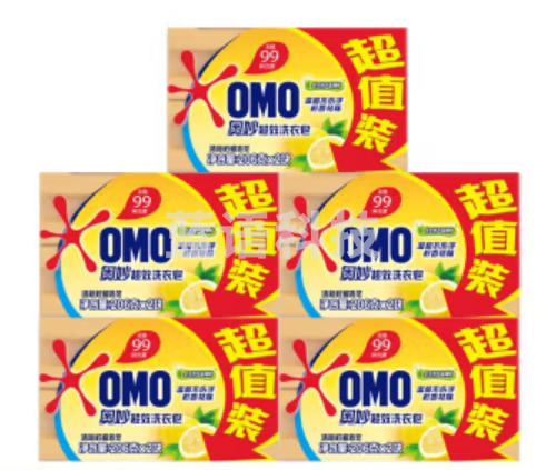 奥妙 超效洗衣皂206g 清新柠檬 芦荟精粹温和不伤手 肥皂 透明皂 超值装/单块装 206g*2清新柠檬*5组