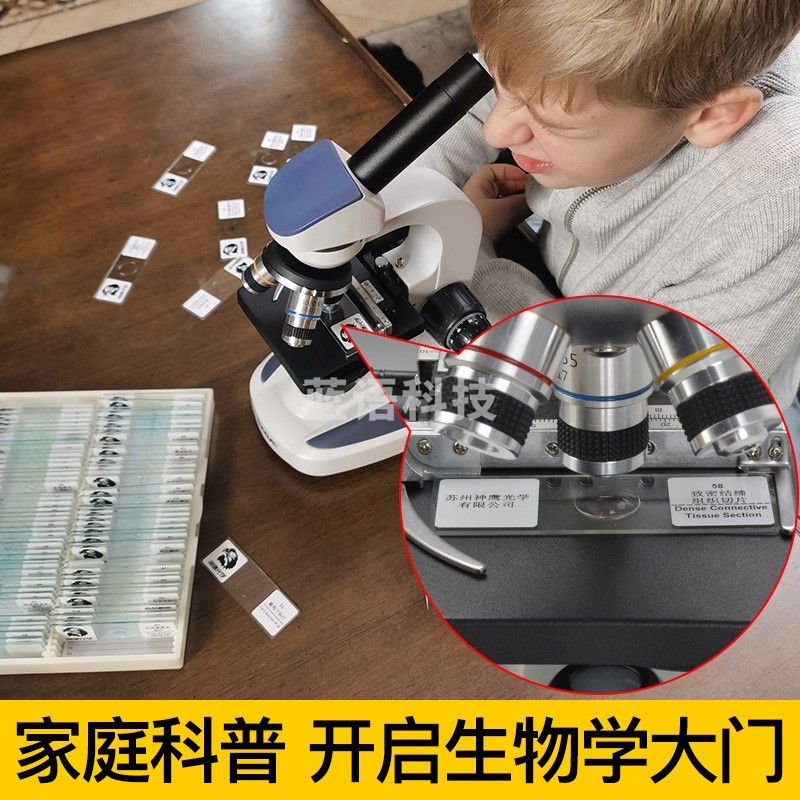 萨伽（SAGA） 电子生物显微镜SG40高倍高清专业科研水产养殖鱼病检测看精学生 200片标本（高教版）