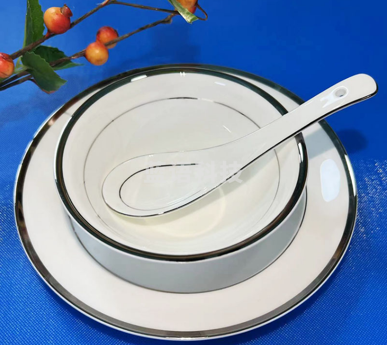 唐山骨瓷4mm双白金线4.5寸反唇碗