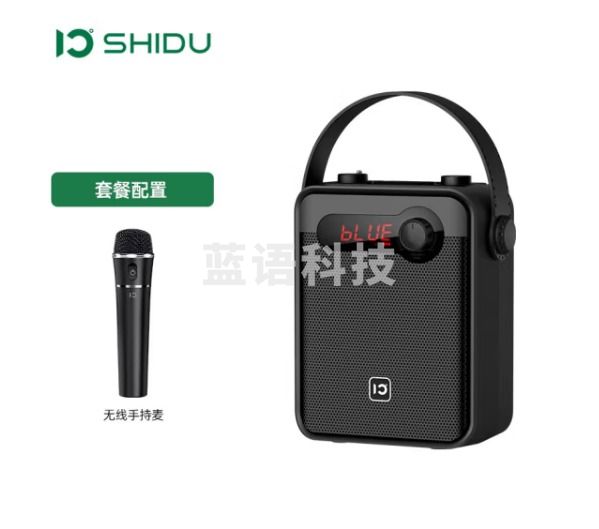 十度（ShiDu） H8音响户外便携式手提广场舞K歌大功率蓝牙音箱无线扩音器带无线话筒显示屏 经典黑UHF手持版