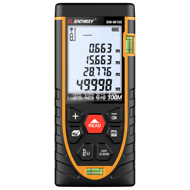深达威测距仪电子尺高精度测量工具室内手持式红外线激光量房仪SW-M100 电池款 100米