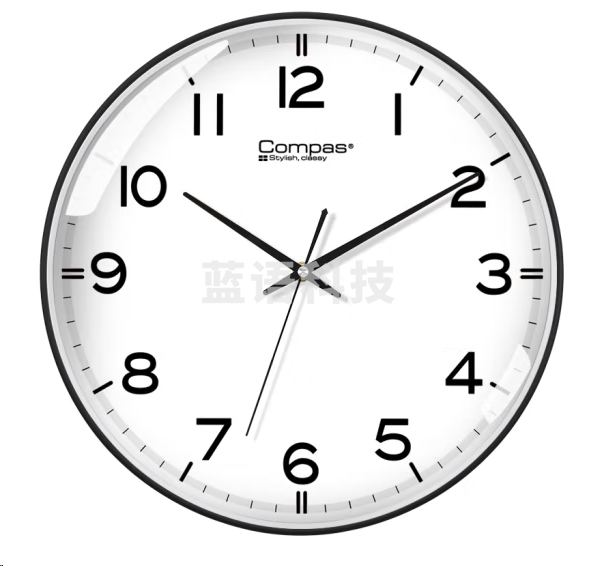 康巴丝3294A挂钟 简约石英钟表 黑色14英寸35cm