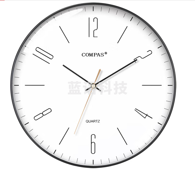 康巴丝C3219C挂钟 简约石英钟表 时尚黑14英寸35cm