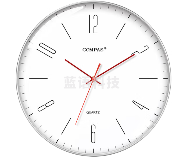 康巴丝C3219C挂钟 简约石英钟表 时尚银14英寸35cm
