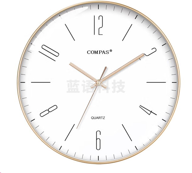 康巴丝C3219C挂钟 简约石英钟表 时尚金14英寸35cm