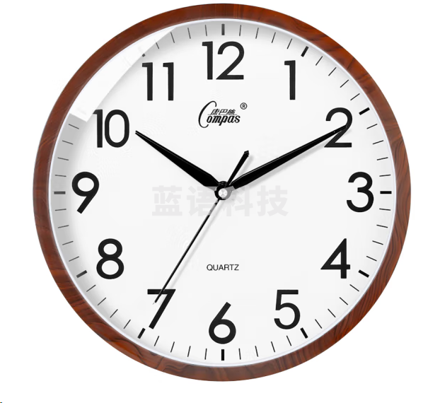康巴丝c2877挂钟 简约钟表 石英钟表 咖木色13英寸33.5cm