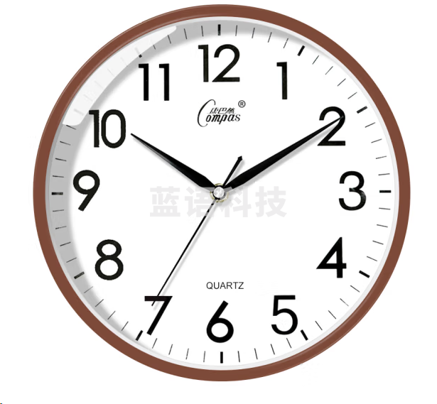 康巴丝c2866挂钟 简约静音石英钟表 咖色12英寸30.5cm