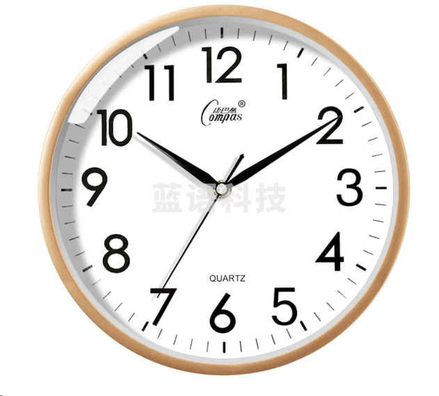 康巴丝c2866挂钟 简约静音石英钟表 金色12英寸30.5cm