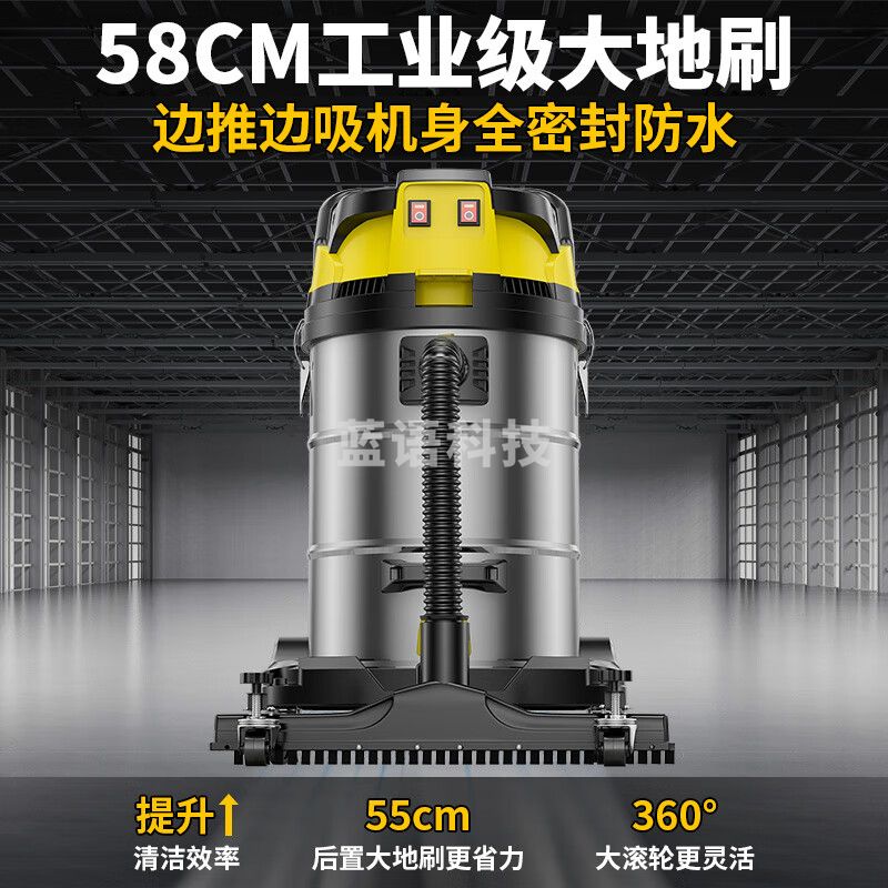 POHIR 博赫尔工业仓库吸尘器大功率工厂 金属粉尘大吸力强力商用装修手持吸水吸尘机220V 100L-5400W【双电机手持+推吸款】5米管 一键抖尘 | 3C认证 | 纯铜电机