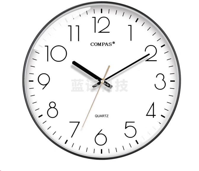 康巴丝C3219B挂钟 简约石英钟表 钢琴黑35cm