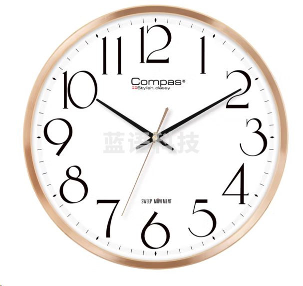 康巴丝C3240挂钟 创意简约钟表 金色14英寸36cm