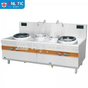 英利蒂克 Enlitic SZCT28-56B-SX2 商用猛火灶天然气液化气厨房饭店炒菜灶一键启动熄火保护带显示屏双炒双温