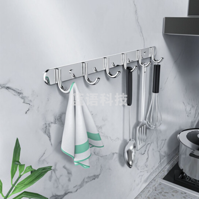 厨房墙壁挂钩 连排浴室卫生间入户门后衣服帽 挂钩