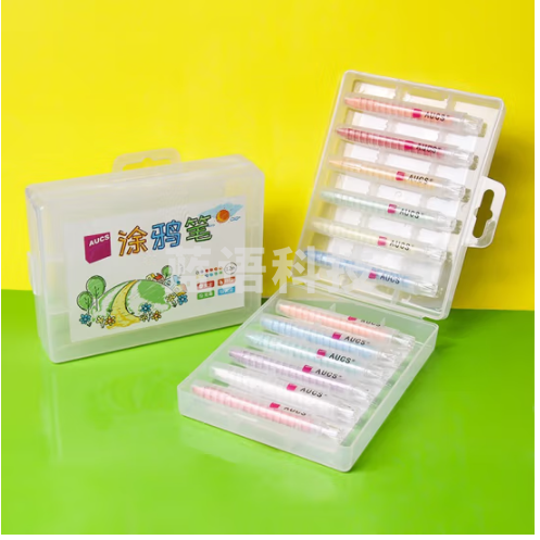AUCS 无尘粉笔 彩色水溶性粉笔涂鸦笔带笔套 白板黑板绿板用环保无粉尘 12支/12色 礼盒装