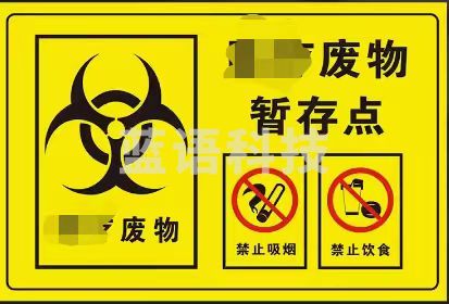 废物暂存点标贴 禁止吸烟 饮食 铝板30*40cm