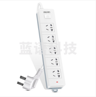 得力18254插座_5组_3米_PVC袋装(白)(只)