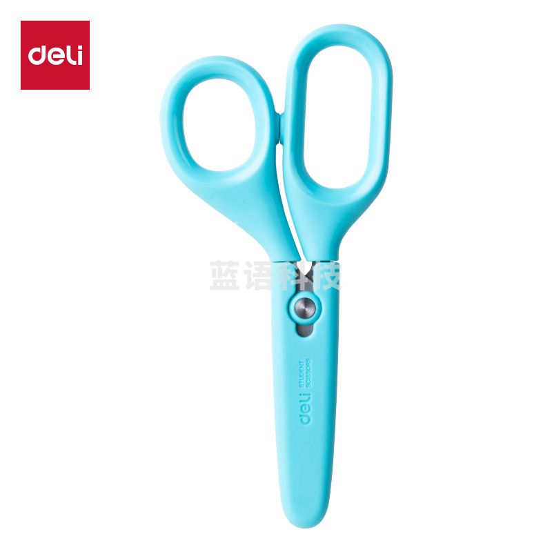 新品得力6030学生剪刀(蓝)(把)