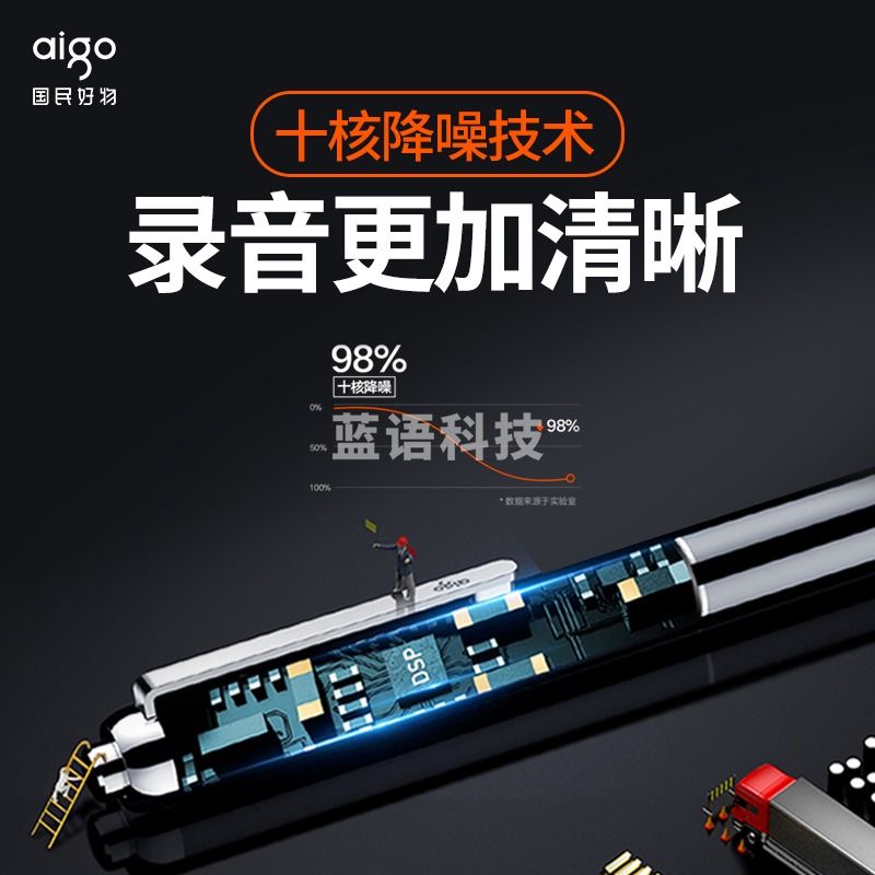 爱国者（aigo） 爱国者笔形录音笔R6600黑色 8G