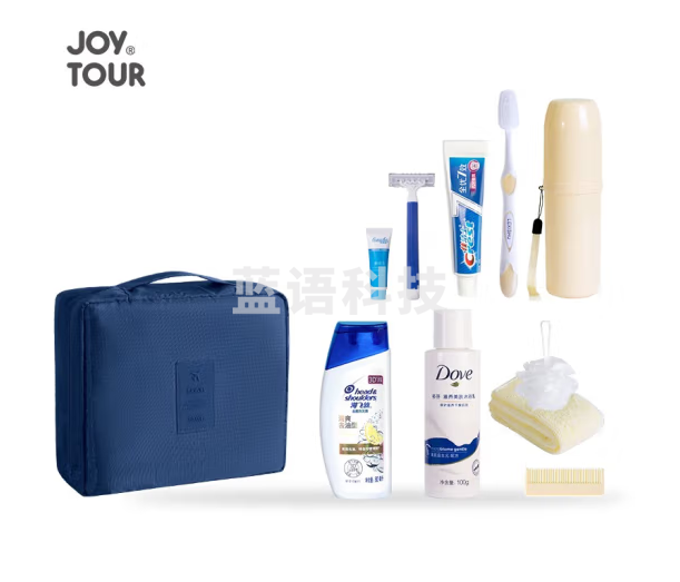 佳途(JOYTOUR) 旅行套装 洗漱套装出差洗发沐浴旅游用品毛巾牙刷杯酒店收纳包 B10藏青洗漱套装10件套