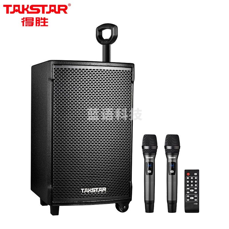 得胜 TAKSTAR WDA-1200 无线蓝牙拉杆音箱 带无线UHF麦克风扩音器 黑色