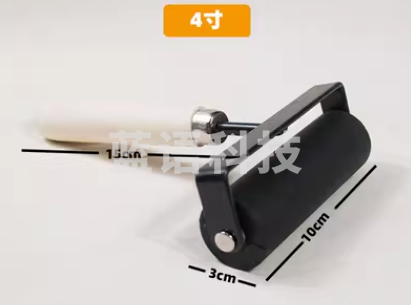 版画滚轮滚筒橡胶木刻版画吹塑纸版画胶版画滚油墨滚颜料版画工具 10cm