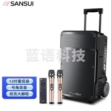 山水 SANSUI A12 12英寸大功率重低音广场舞音响 便携移动户外蓝牙拉杆音箱多媒体会议扩音器带麦克风 IT.1833