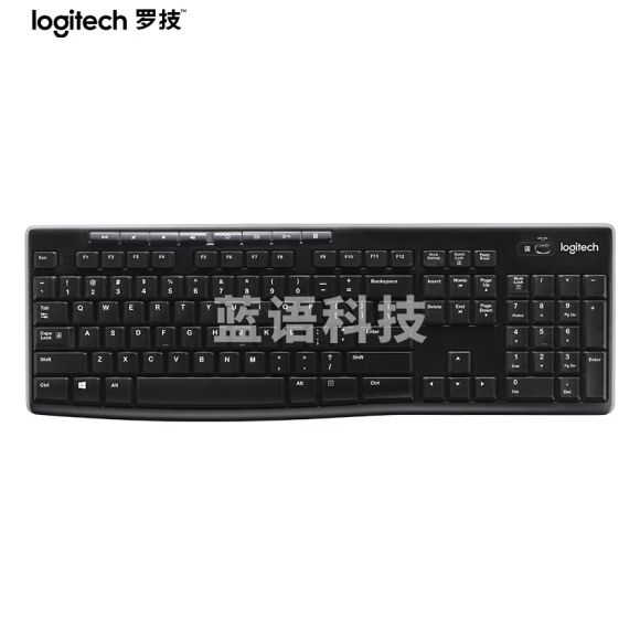 罗技 K270无线键盘办公键盘USB适配器连接 全尺寸108键  黑色