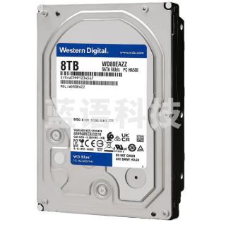 WD/西部数据 WD60EZAZ 6TB 8TB蓝盘 3.5寸SATA 台式机 机械硬盘 WD80EAZZ-8TB 5640转