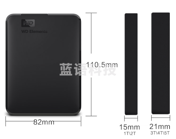 西部数据(WD) 移动硬盘USB3.0高速Elements新元素2.5英寸外置机械存储便携家用办公 se元素 5TB【W
