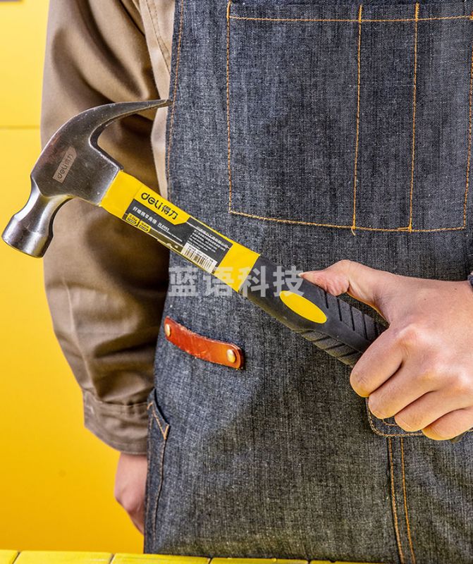 得力(deli) 纤维柄羊角锤铁锤子多用起钉锤铁榔头16oz DL5002