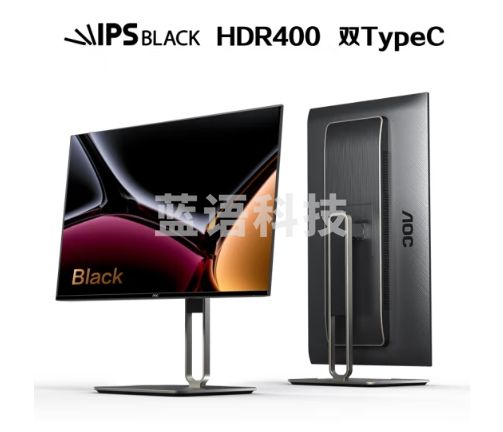 AOC 27英寸 4K Nano IPS Black屏 TUV低蓝光 HDR400 Type-C90W菊花链 显示屏 U27U2DP Ultra