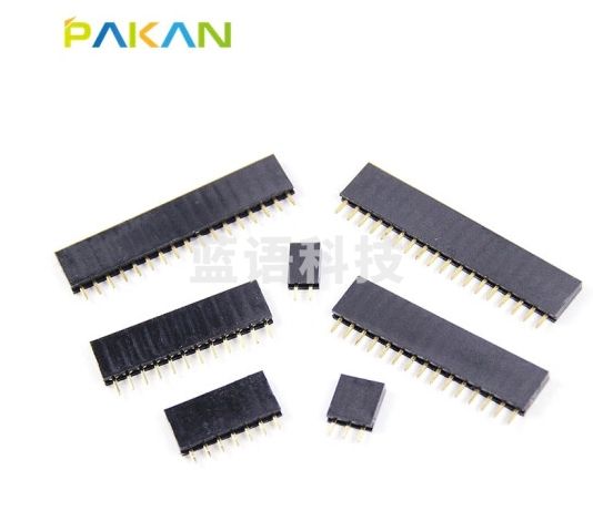PAKAN 排母 单排母 单排母座 排针插座1*2P-40P 2.54mm 1x2P 单排母座 500个