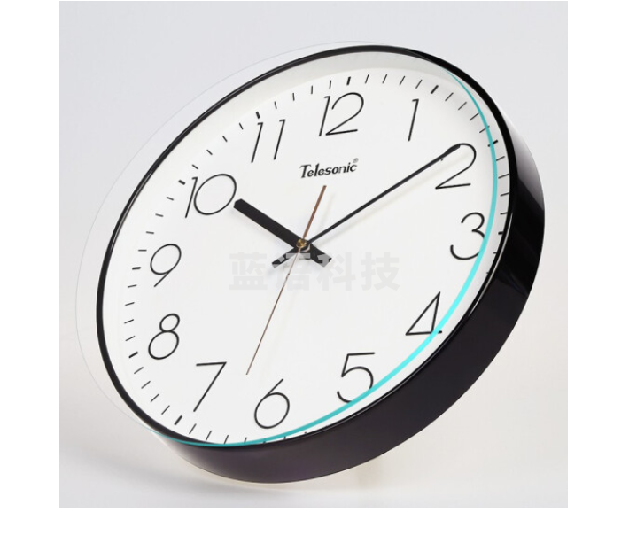 天王星（Telesonic）Q8722-2 挂钟石英现代简约静音钟 黑色