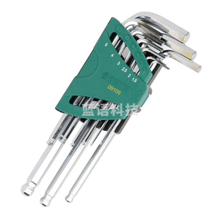 世达（SATA) 09105 9件加长球头内六角扳手组套