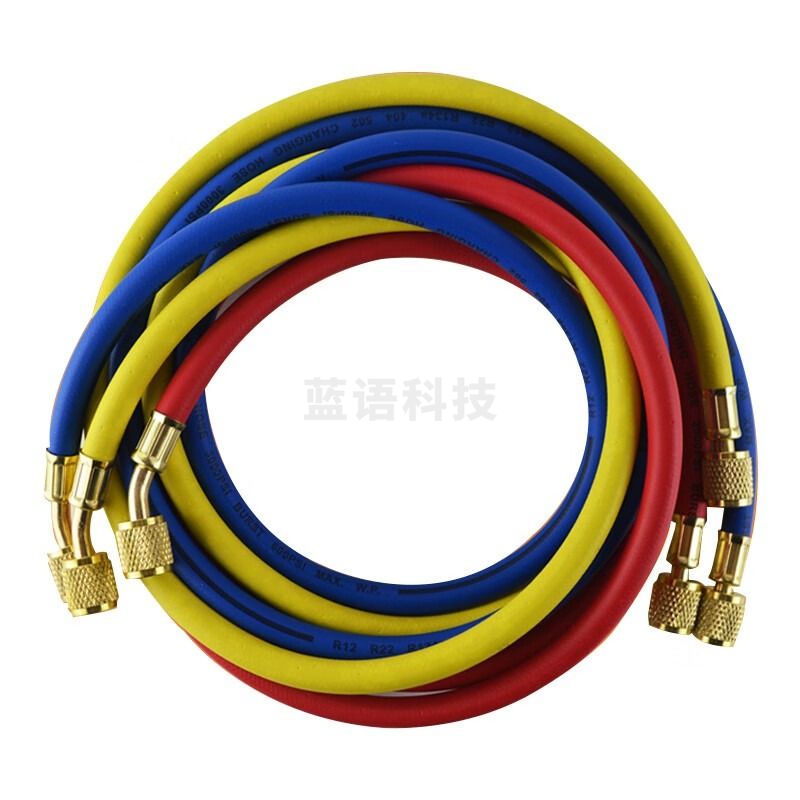 精创（elitech）LMG-10空调加氟工具套装电子歧管仪制冷系统保压测压冷媒压力表 冷媒管 黄色真空 800PSI 1.5米