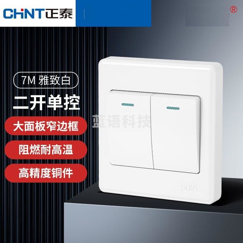 正泰（CHNT）开关 二联单控开关二开单控 7M白色2651（CX202501101046488513）
