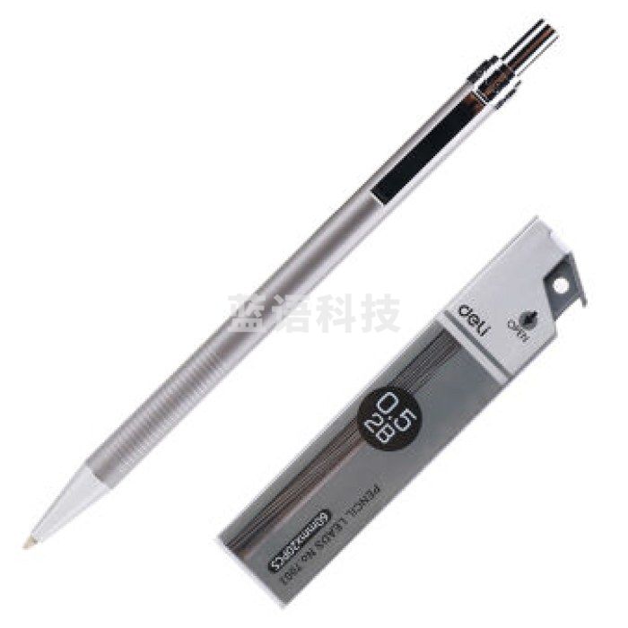 得力（deli）S713 0.5mm 金属笔杆 自动铅笔套装（活动铅笔+铅芯） 3套装