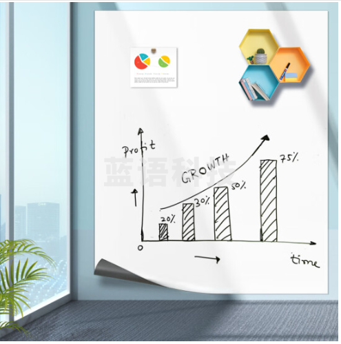 AUCS 软白板墙贴 贴墙白板贴200*120cm 家庭儿童黑板墙贴纸学习家用磁性磁力涂鸦墙 牢固不掉自粘款
