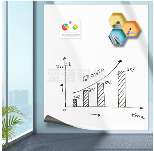 AUCS 60*45cm白板墙贴黑板家用软白板写字板贴墙 儿童涂鸦磁力磁吸自粘贴带背胶