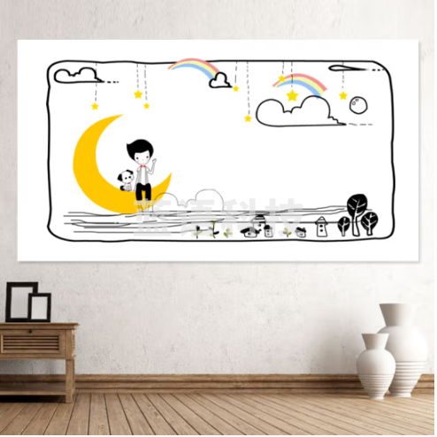 AUCS软白板墙贴120*90cm可擦写儿童宝宝涂鸦画板贴办公培训自粘贴 RBB1290