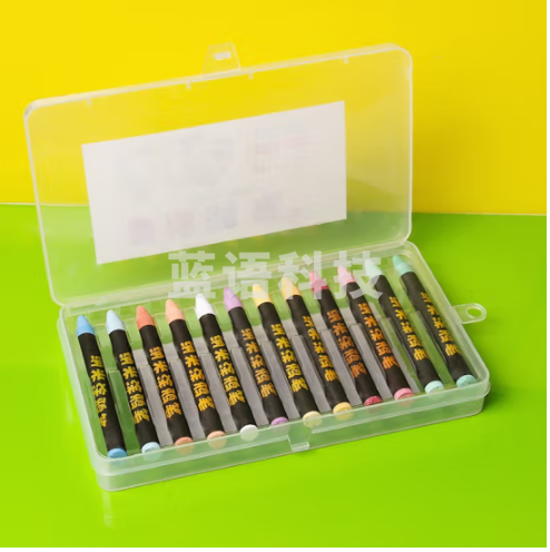 AUCS傲世 无尘粉笔 黑板绿板墙贴用彩色水溶性粉笔涂鸦笔 环保无粉尘12支 VP-12FN