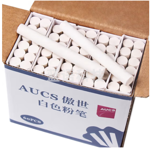 AUCS(傲世) 白色粉笔儿童涂鸦笔绿板黑板报专用粉笔教师 黑板擦学校老师学生练字黑板画专用