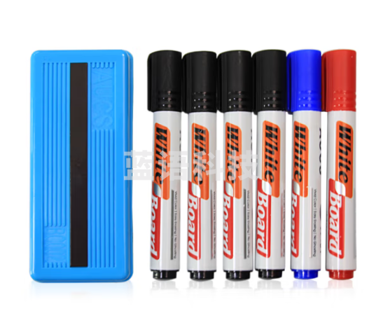 AUCS傲世 白板擦套装黑板擦刷白板笔套装（粉笔擦×1、彩色水性白板笔可擦×6）