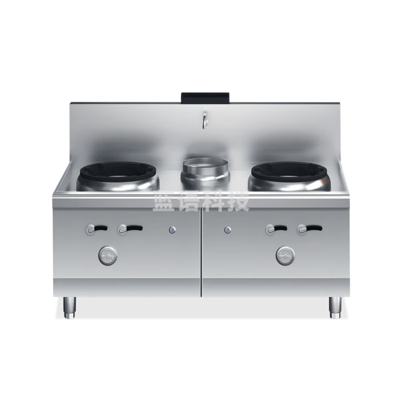 麦大厨 商用 电磁炉燃气小炒炉猛火灶商用餐馆厨房饭店专用灶台不锈钢双头单尾小炒炉 MDC-JR-B2-SXC180G