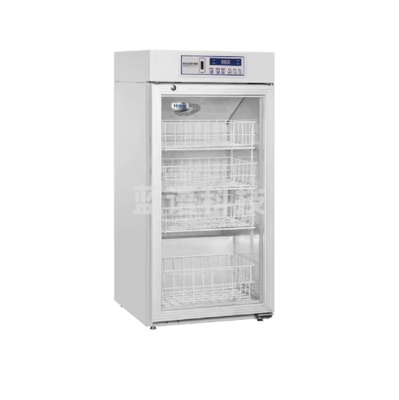 海尔（Haier）冰柜商用106升 4度恒温实验室血液保存箱 血小板红细胞冷藏保鲜冷柜HXC-106