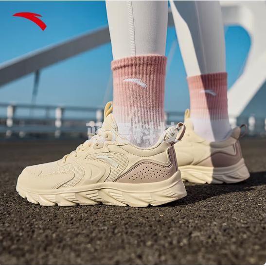 安踏轻质跑步鞋女鞋网面透气夏季缓震舒适休闲鞋运动鞋女通勤健步鞋