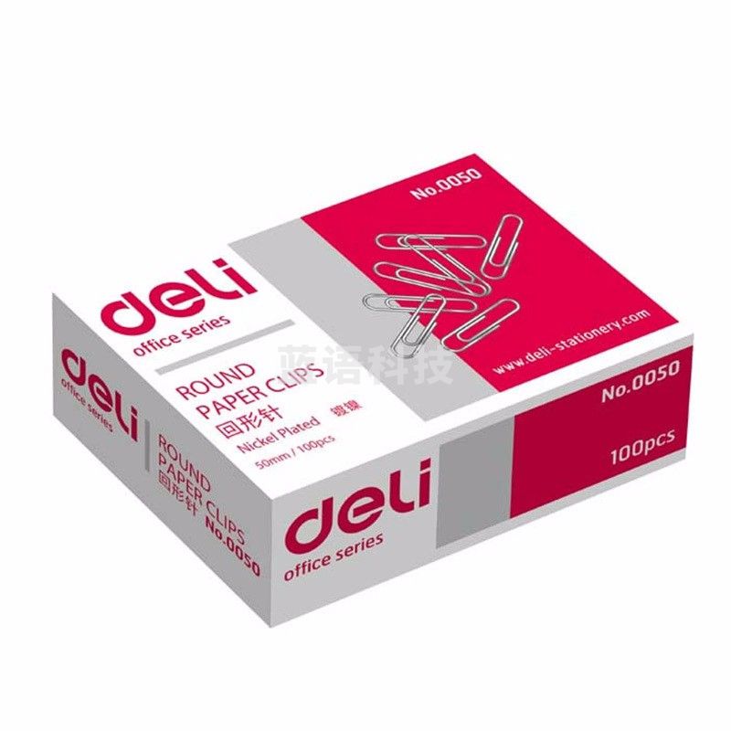 得力（deli）回形针银色0050 银色 （10盒起售）