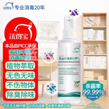 【洗得宝】消毒液家庭环境消毒喷雾250ml 天然植物萃取儿童玩具沙发清洁消毒杀菌除菌剂