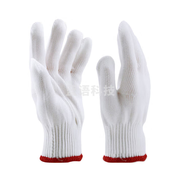 工品星 白纱线尼龙手套劳保 60付 耐磨防滑透气劳工工地工作干活