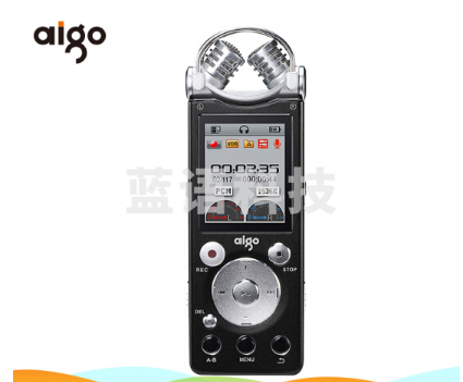 （aigo）录音笔 R5599 16G 微型专业50米无线录音 降噪远距离双麦克 学习/会议采访取证 HIFI播放